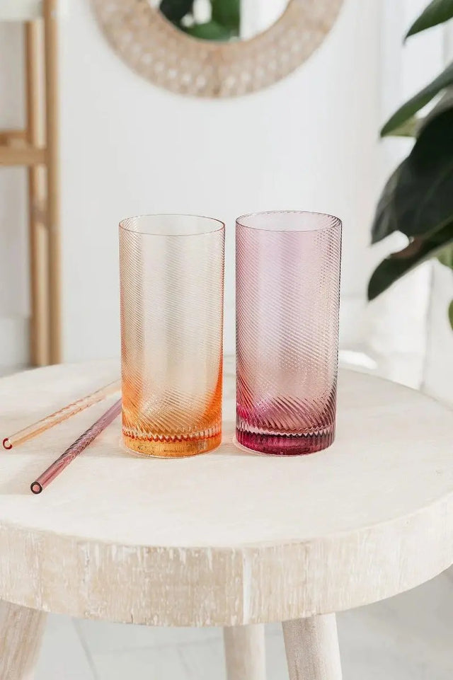 Longdrink Gläser Twist 2er-Set pink/peach von Uberstar