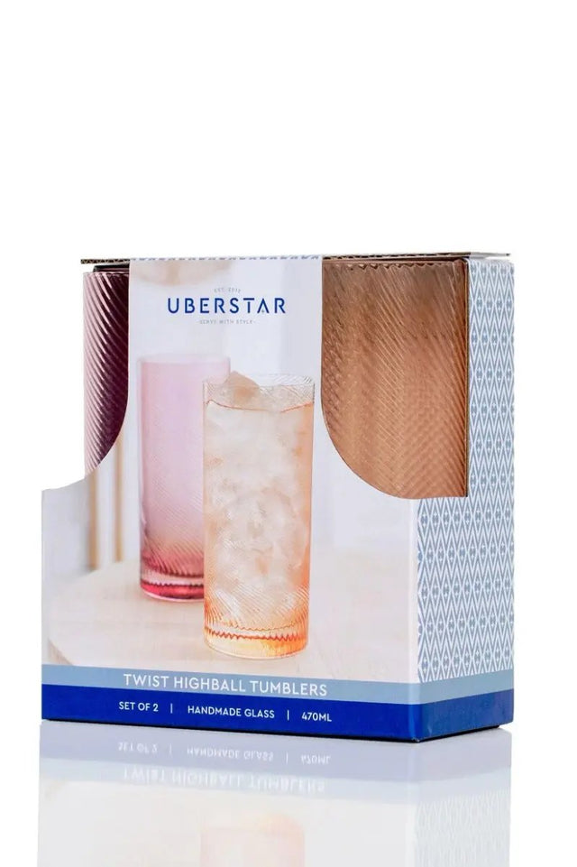 Longdrink Gläser Twist 2er-Set pink/peach von Uberstar