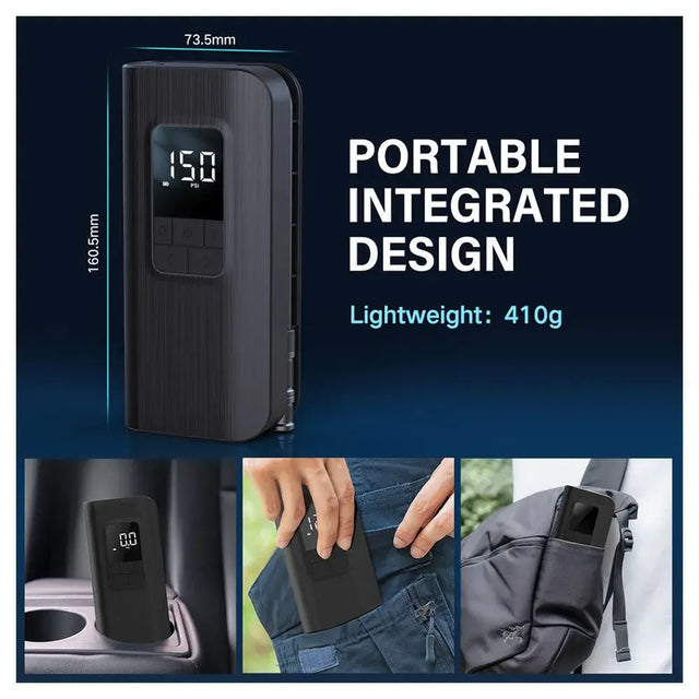 Luftpumpe A12 150PSI Elektrischer Kompressor Tragbar All-In-One Akku von Cycplus