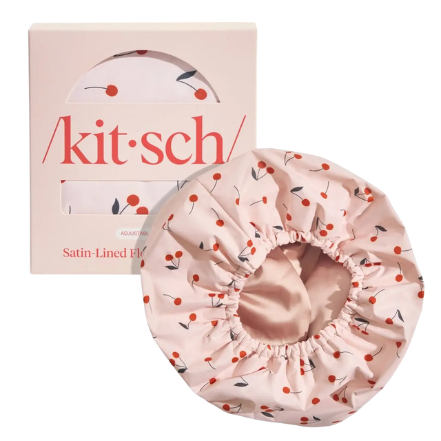 Duschhaube mit Satinfutter Kirschen von Kitsch