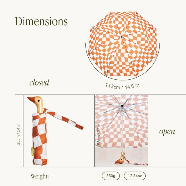 Umweltfreundlicher Regenschirm aus recycelten Materialien Erdnussbutter & Weiss Schachbrettmuster von Original Duckhead