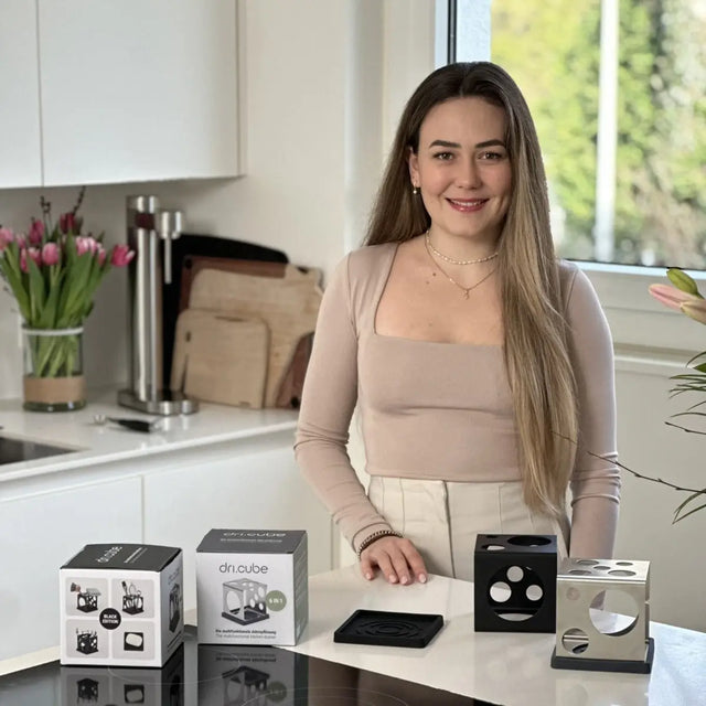 dri.cube Utensilienbehälter Edelstahl von Sanni Shoo