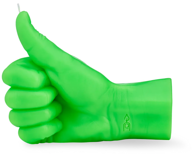 Thumbs Up Neon Grün von Candle Hand