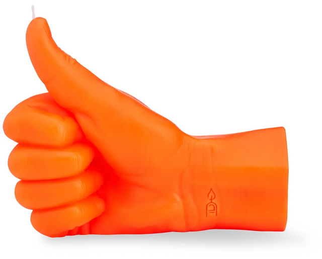 Thumbs Up Neon Orange von Candle Hand