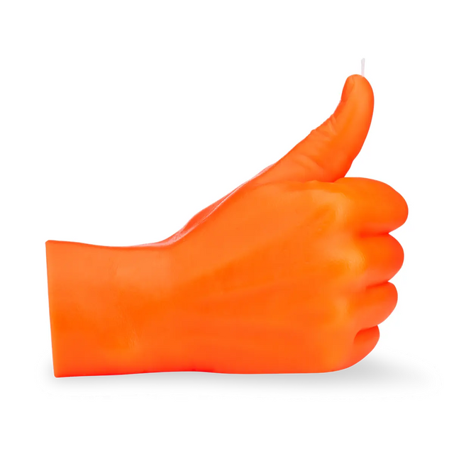Thumbs Up Neon Orange von Candle Hand