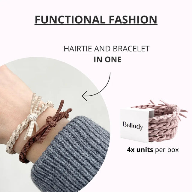 Geflochtene Haargummis Rosa 4er Set von Bellody