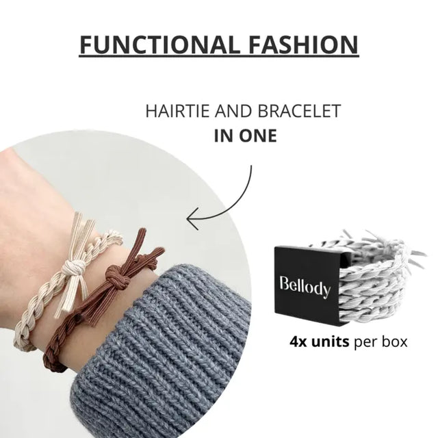 Geflochtene Haargummis Weiss 4er Set von Bellody