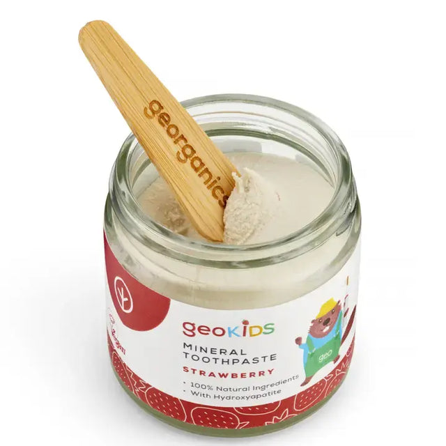 Geokids Mineralische Zahnpasta im Glas ohne Fluorid Erdbeere 60ml von Georganics