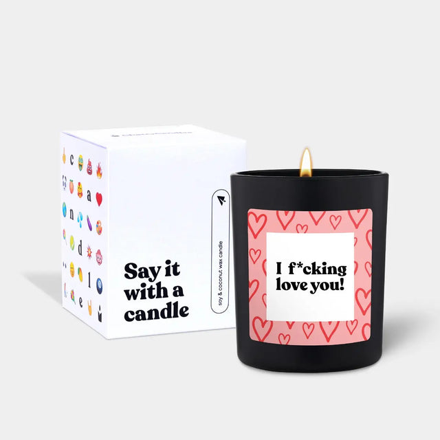 Duftkerze Schwarz Woody I fcking love you von ChattyCandles