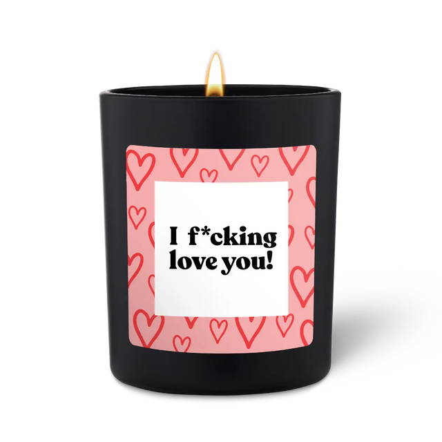 Duftkerze Schwarz Woody I fcking love you von ChattyCandles