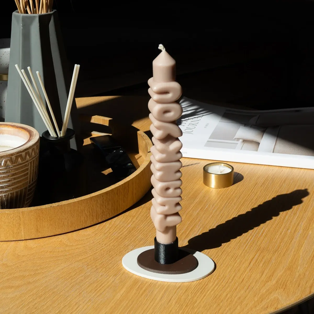 Kerze Taper candle THANK YOU Cream von Taper Candles