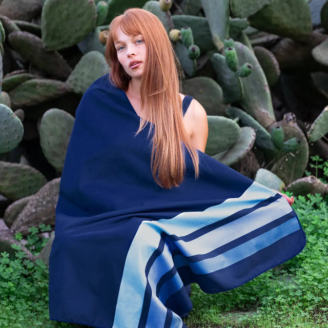 Strandtuch XXL Mikrofaser schnelltrocknendes Badetuch 200x90cm Clean Stripes von Fit-Flip