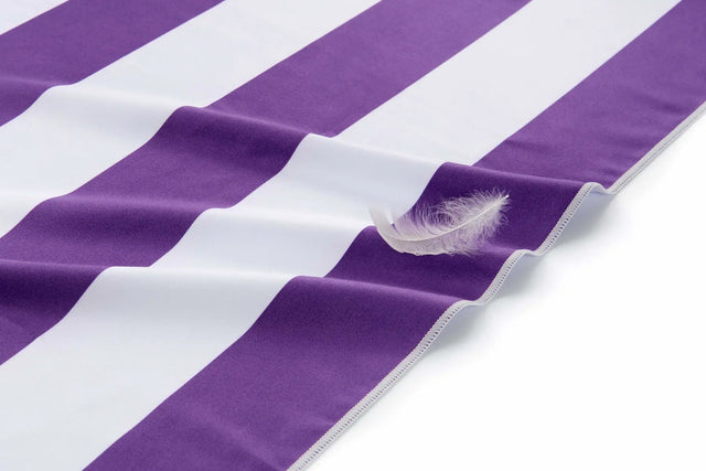 Strandtuch XXL Mikrofaser schnelltrocknendes Badetuch 160x90cm Violett - Weiss von Fit-Flip