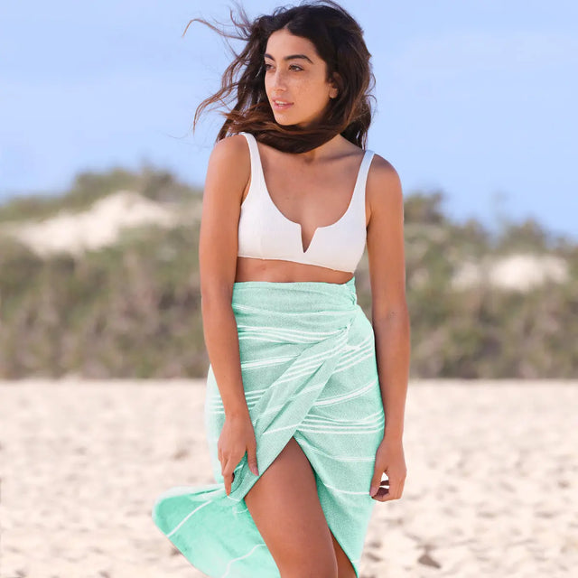 Hamamtuch Baumwolle Recycelt 100x200cm Aqua - Sultan von Fit-Flip