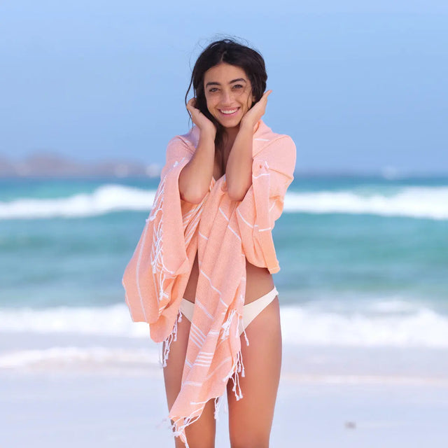 Hamamtuch Baumwolle Recycelt 100x200cm Peach - Sultan von Fit-Flip