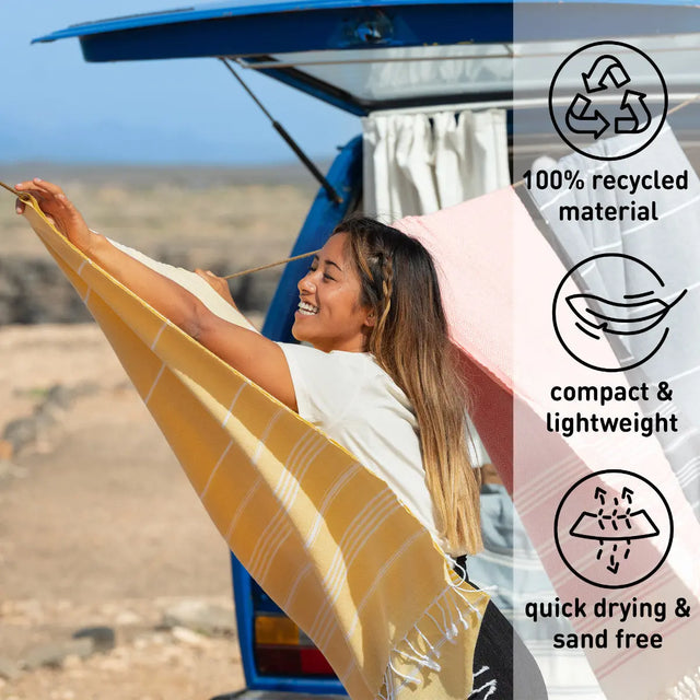 Hamamtuch Baumwolle Recycelt 100x200cm Honey - Sultan von Fit-Flip