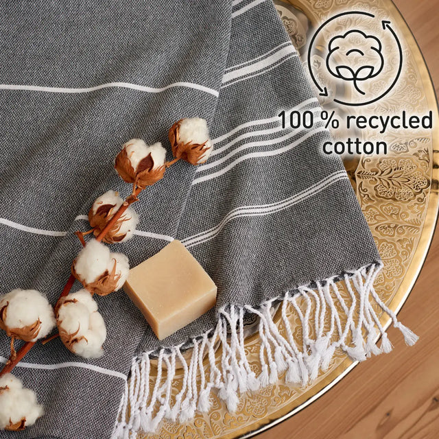 Hamamtuch Baumwolle Recycelt 100x200cm Anthracite - Sultan von Fit-Flip