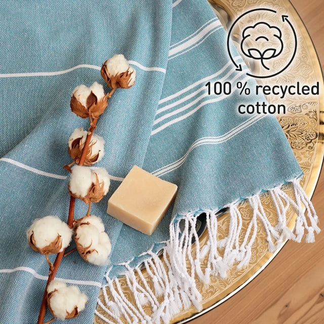 Hamamtuch Baumwolle Recycelt 100x200cm Petrol - Sultan von Fit-Flip