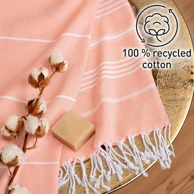 Hamamtuch Baumwolle Recycelt 100x200cm Peach - Sultan von Fit-Flip