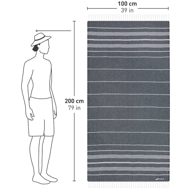 Hamamtuch Baumwolle Recycelt 100x200cm Anthracite - Sultan von Fit-Flip