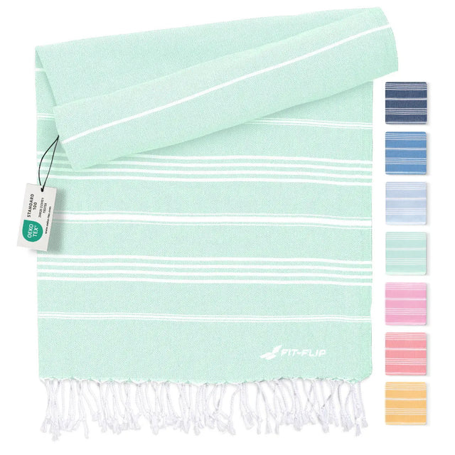 Hamamtuch Baumwolle Recycelt 100x200cm Aqua - Sultan von Fit-Flip