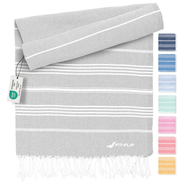 Hamamtuch Baumwolle Recycelt 100x200cm Light Grey - Sultan von Fit-Flip