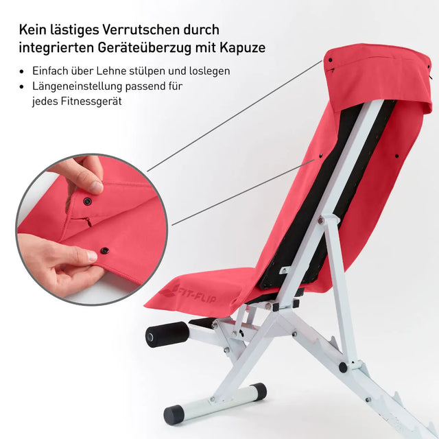 Fitnesshandtuch Mikrofaser mit Reissverschlusstasche 130x48cm Koralle von Fit-Flip