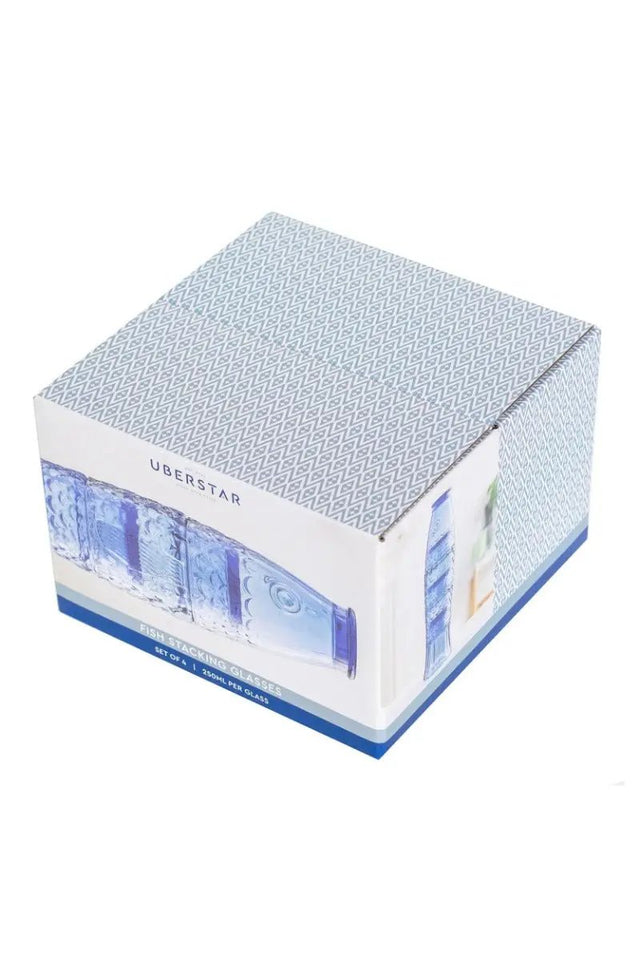 Fischgläser Stapelbar blau von Uberstar