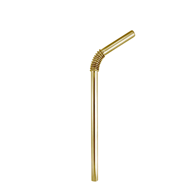 Edelstahl Trinkhalme Biegbar Gold 12er Set 22cm von Turtleneck Straw