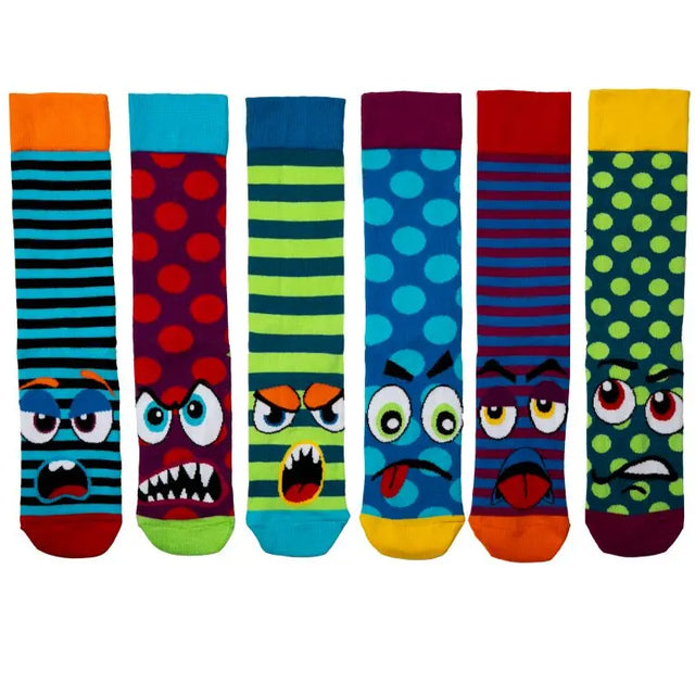 Einzelne Socken im 6er Pack, GRUMP HEADS, Gr. 39-46, mit Geschenkbox von United Oddsocks