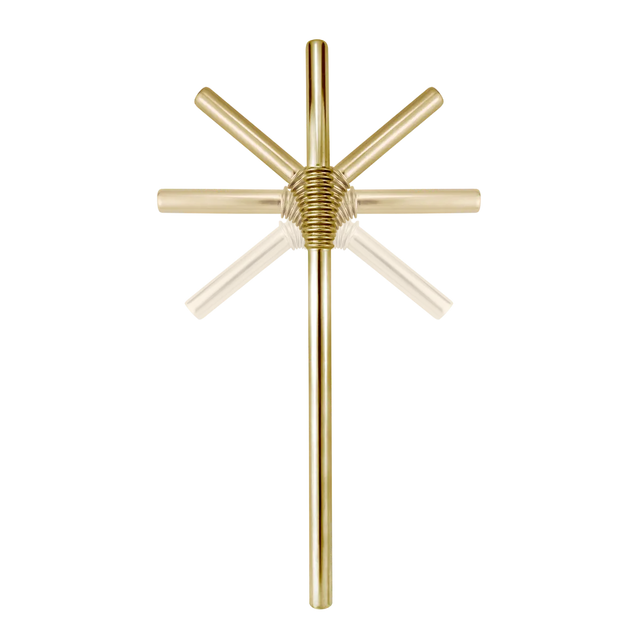 Edelstahl Trinkhalme Biegbar Gold 12er Set 22cm von Turtleneck Straw