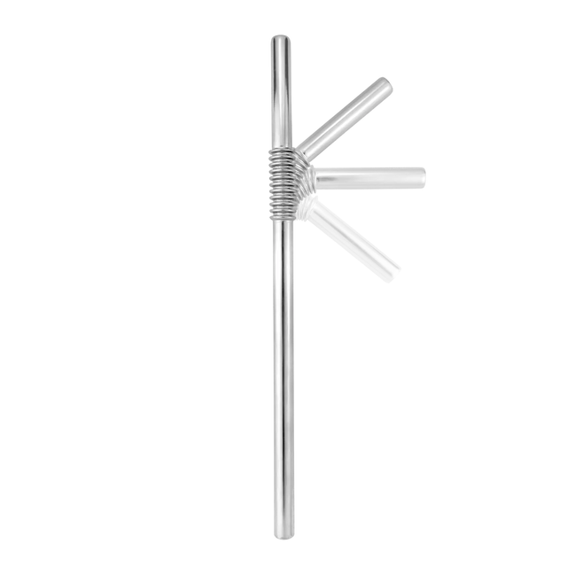 Edelstahl Trinkhalme Biegbar Silber 4er Set 22cm von Turtleneck Straw