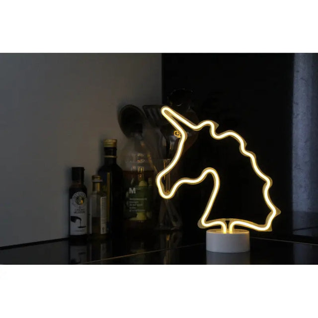 Neonlampe Einhorn gelb von Happy Lamp