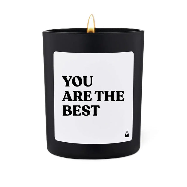 Duftkerze Schwarz Weiss Flowery you are the best von ChattyCandles