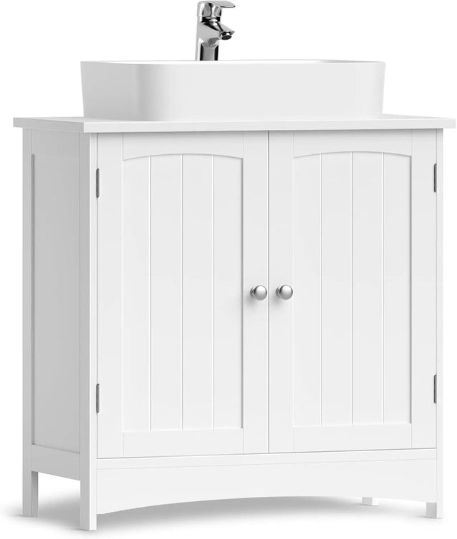 Waschbeckenunterschrank Badschrank mit Türen Weiss von Songmics