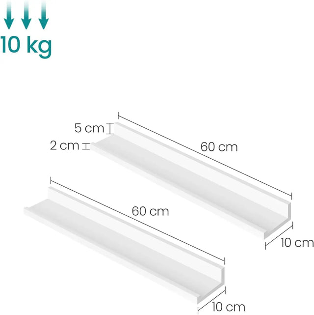 Wandregal Set für Wohnzimmer weiss von Songmics