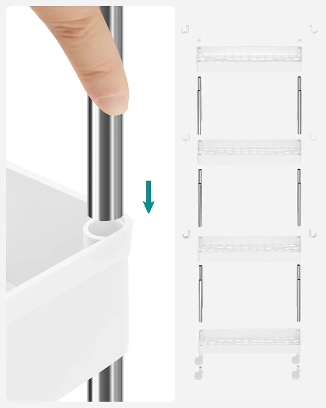 Rollwagen Küchenregal mit Haken Weiss von Songmics