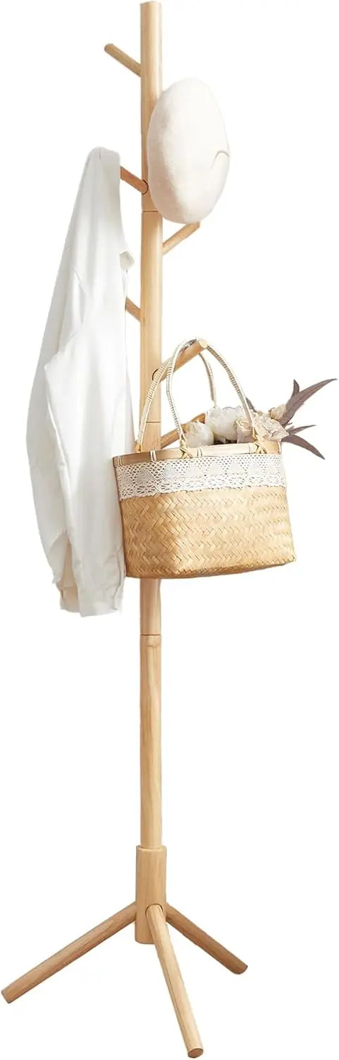 Garderobenständer Massivholz Baumform Naturfarben von Songmics