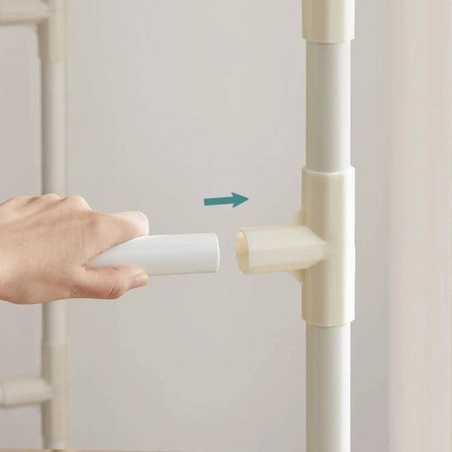 Kleiderständer Metall mit 2 Stangen und 2 Ablagen Weiss von Songmics