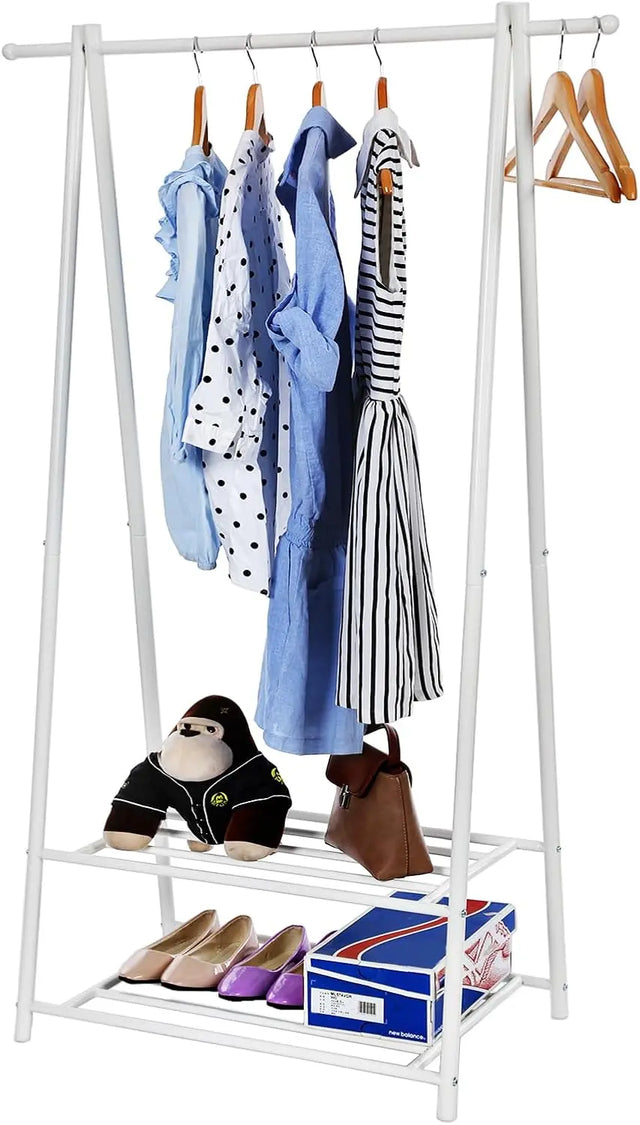 Kleiderständer mit Ablagen Metallgestell Cremeweiss von Songmics