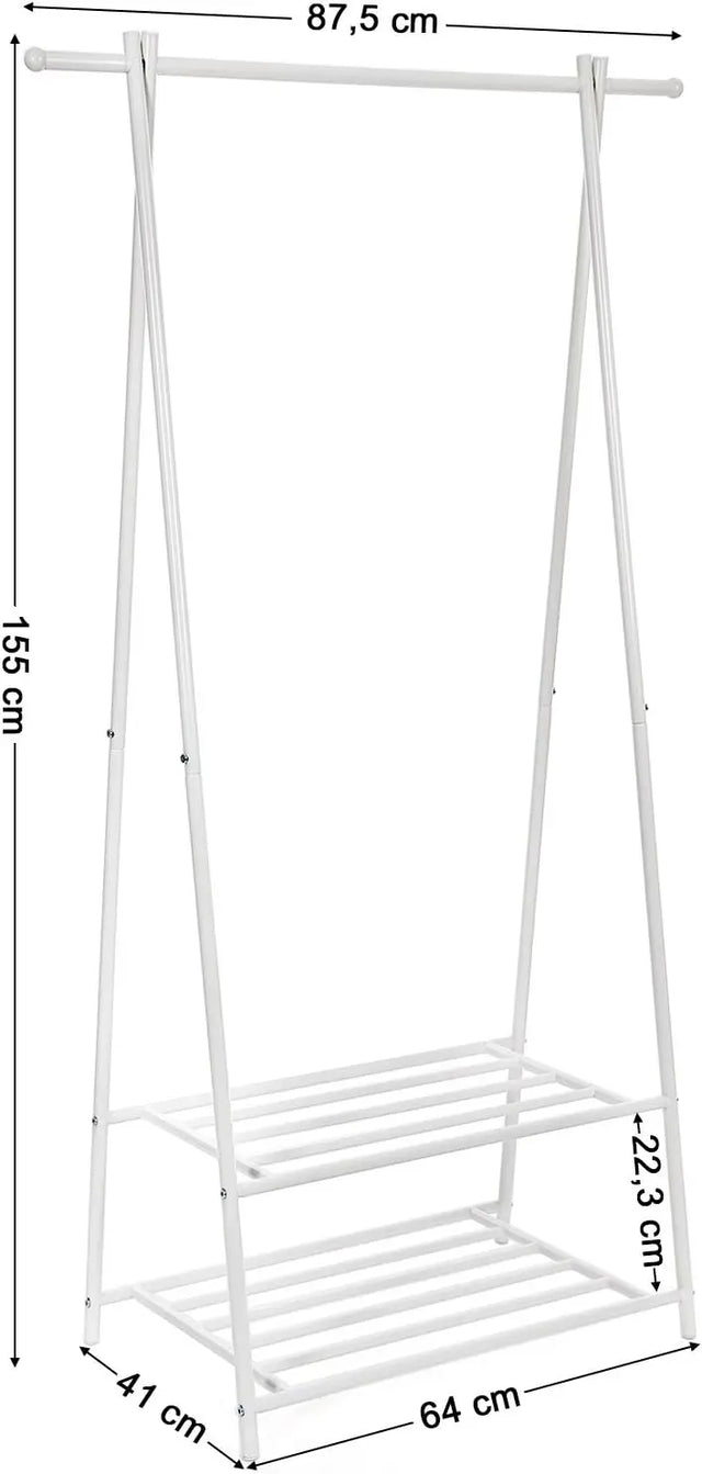 Kleiderständer mit Ablagen Metallgestell Cremeweiss von Songmics