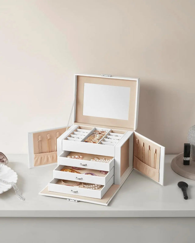 Schmuckkästchen mit Spiegel Schloss Wolkenweiss von Songmics