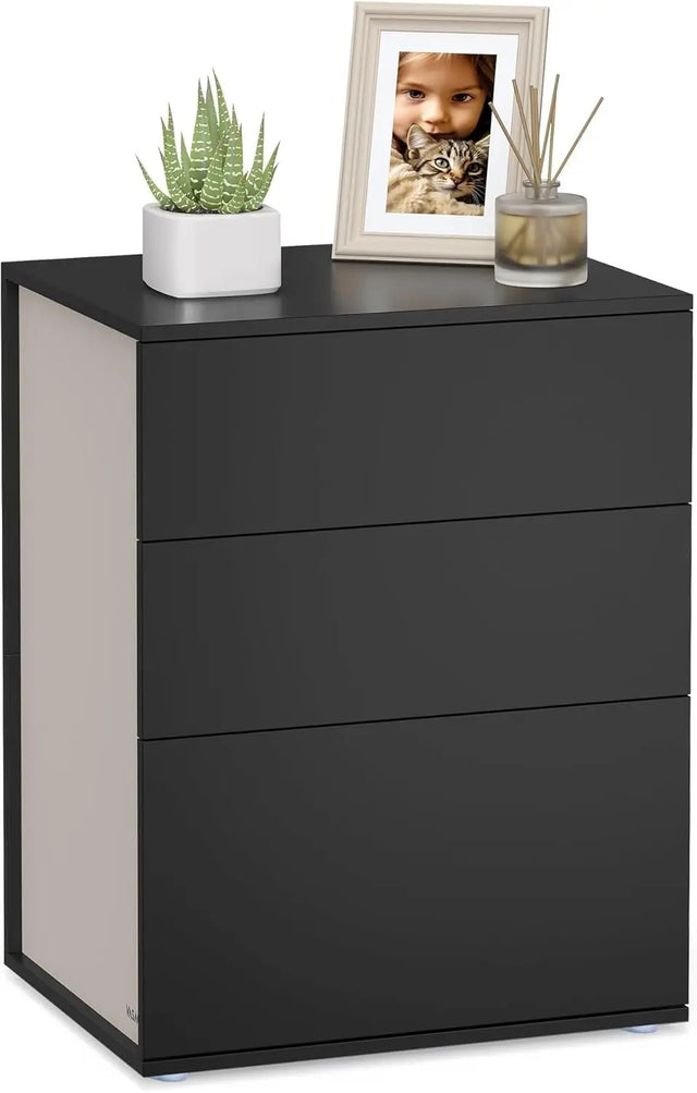 Nachttisch mit 3 Schubladen tintenschwarz von Songmics