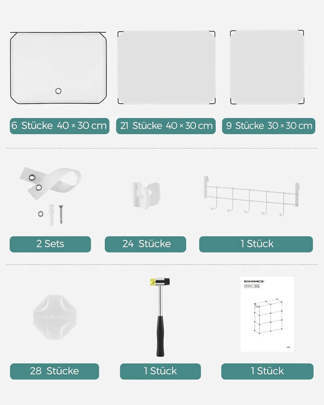 Schuhregal mit 6 Fächern wolkenweiss von Songmics