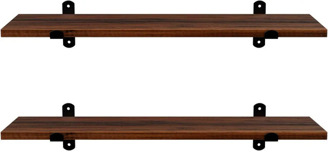 Wandregale Retro-Stil schwimmend Braun Schwarz von Songmics