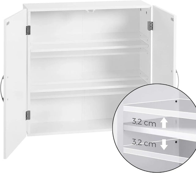 Badezimmerschrank wandmontiert verstellbar wolkenweiss von guteszeug.ch