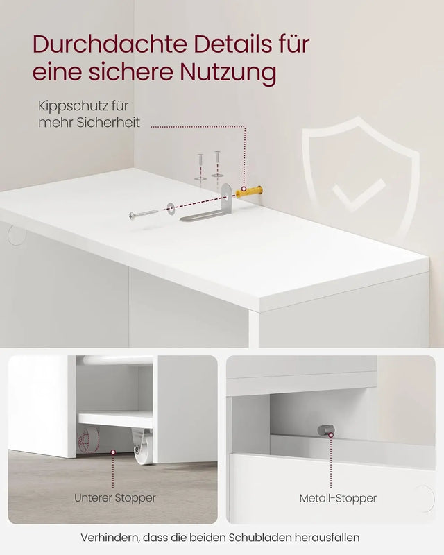 Badezimmerschrank Hochschrank freistehend klassikweiss von Songmics