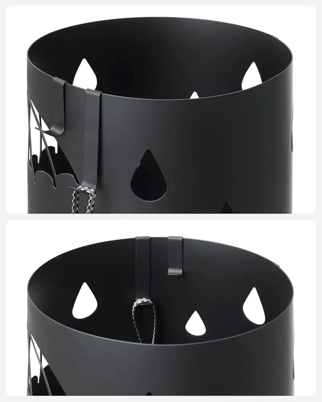 Regenschirmständer Metall Rund Muster Regenschirme Schwarz von Songmics