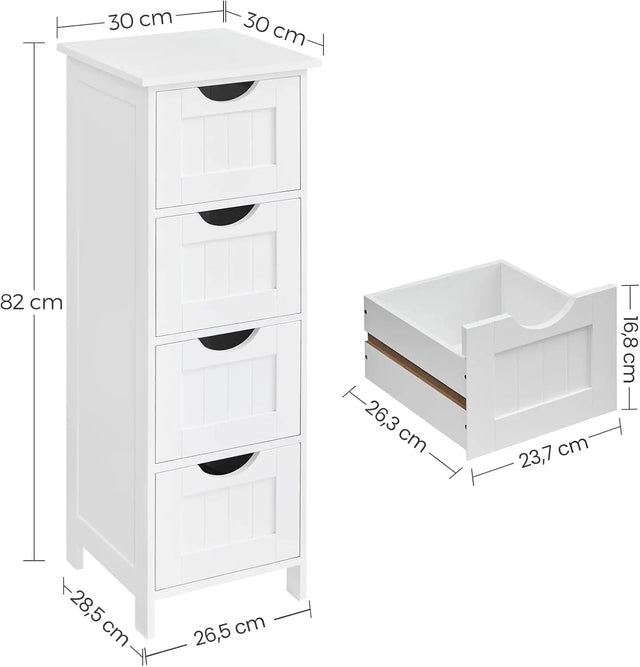 Badezimmerschrank mit Schubladen modern weiss von Songmics