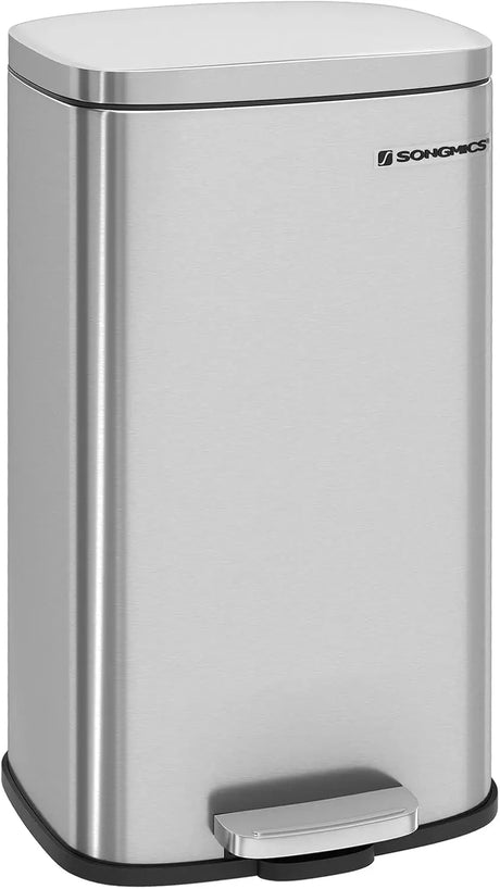 Mülleimer Küche 30L Softclose silbern von Songmics